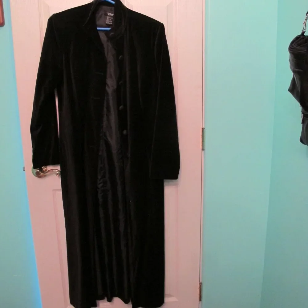 Sitewide sale Black Velvet long jacket size 8 - Picture 4 of 11